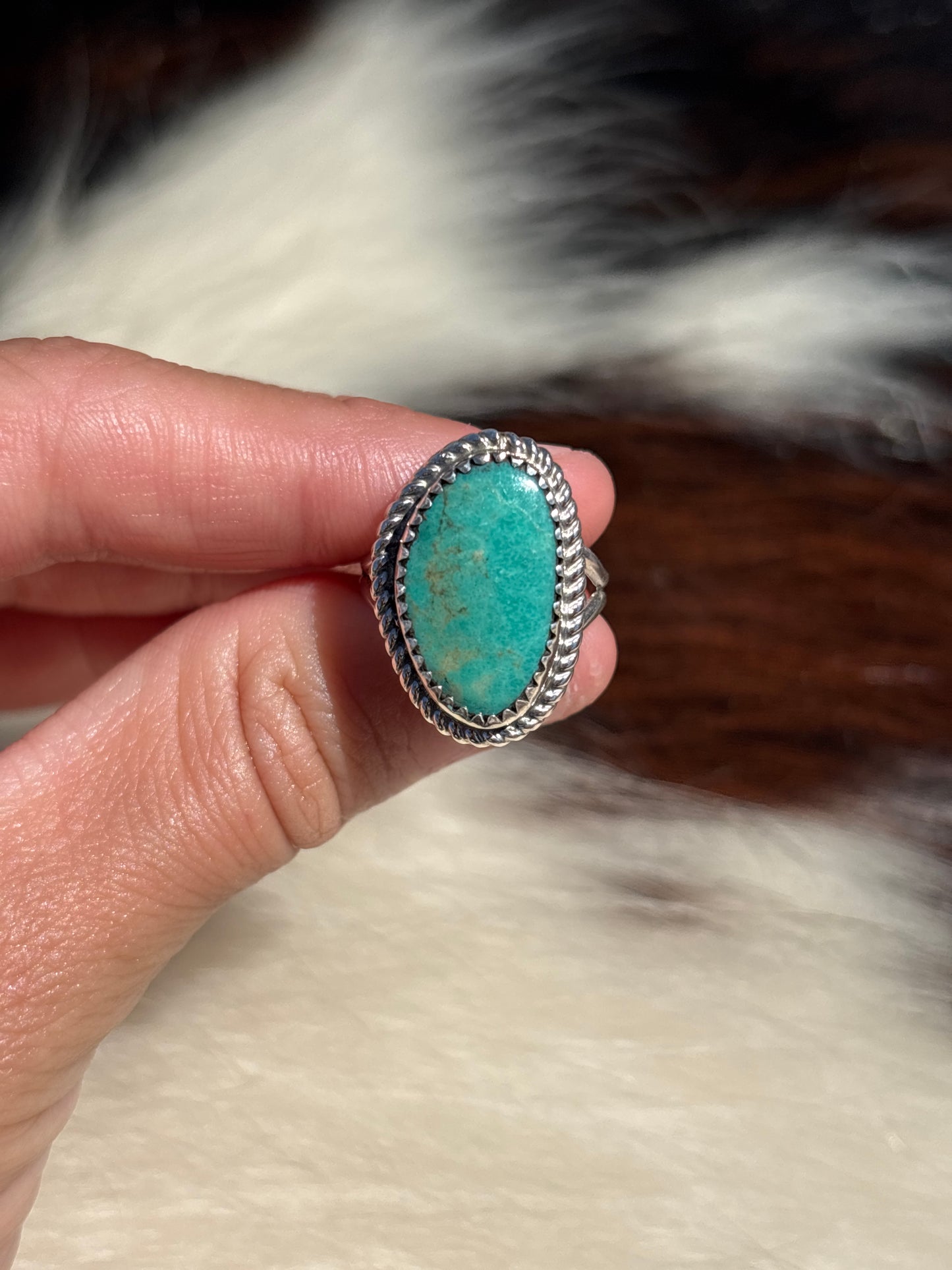 Native American, Hand-Made, Turquoise & Sterling Silver Ring