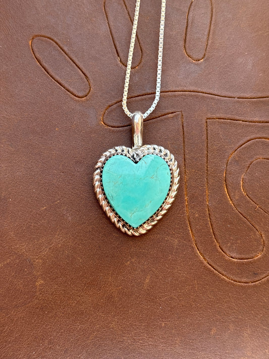 Native American, Hand-Made, Turquoise & Sterling Silver Necklace