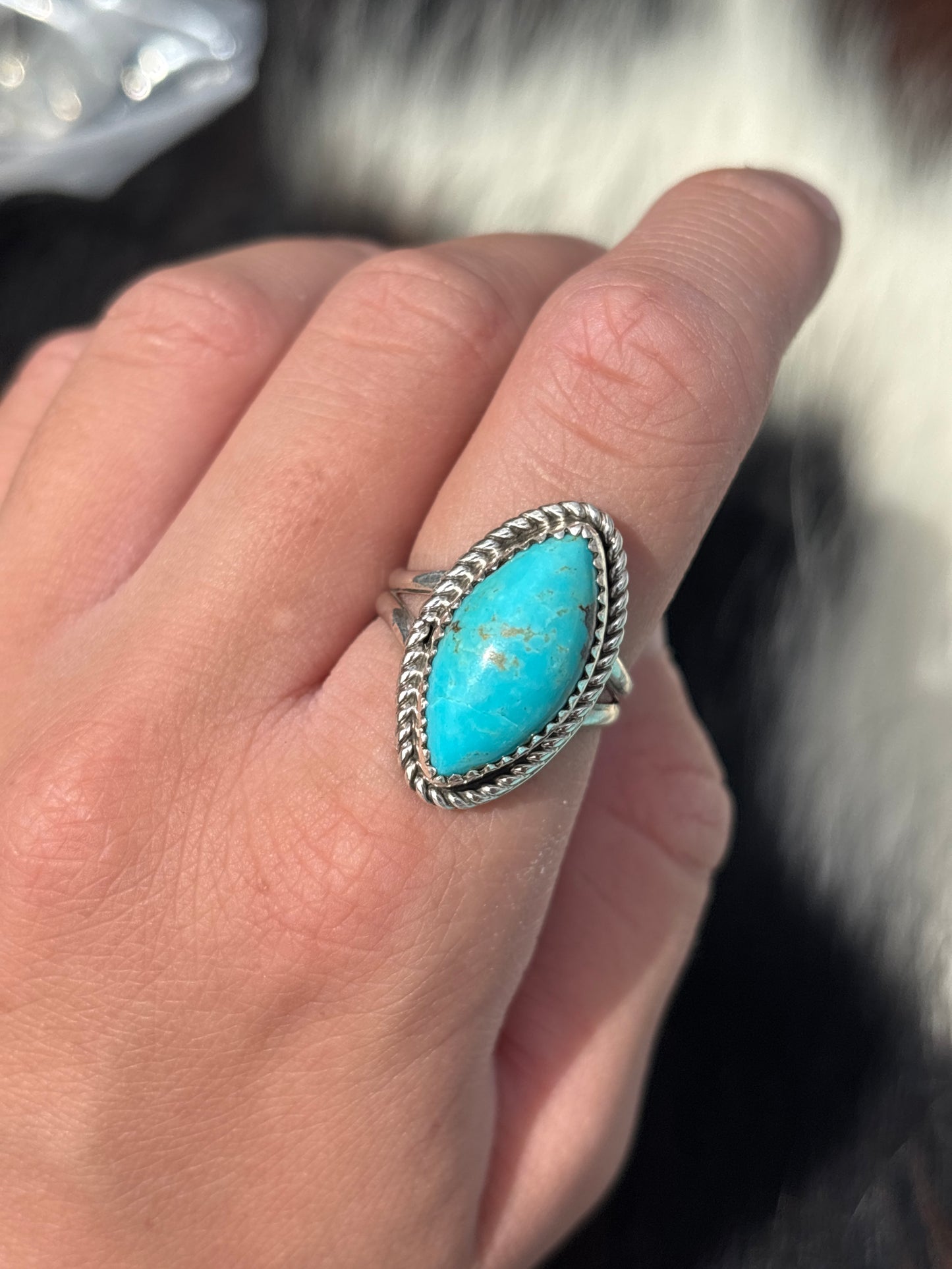 Native American, Hand-Made, Turquoise & Sterling Silver Ring